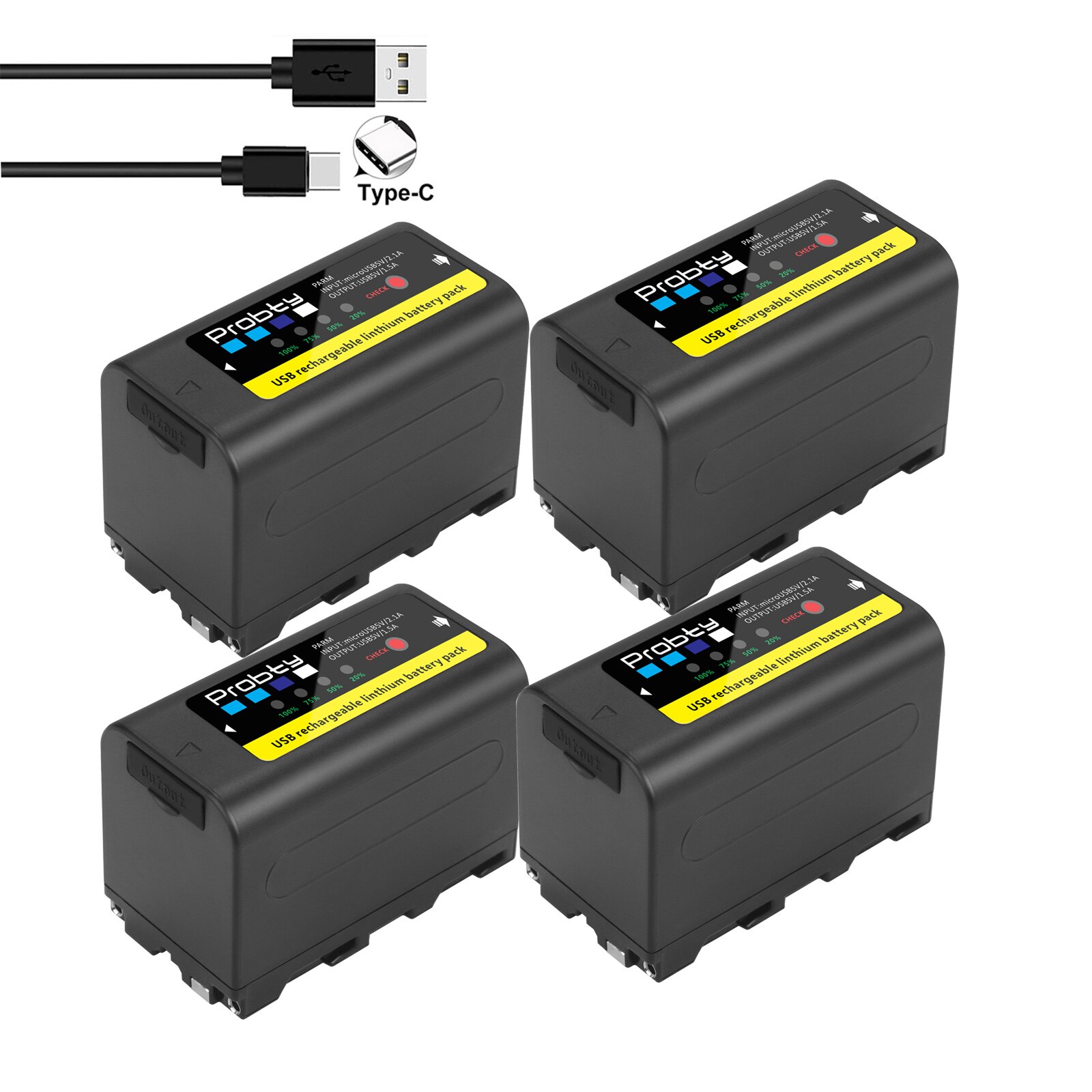6800mAh USB Output NP-F770 NP-F750 NP F770 np f750 Battery For Sony NP-F330 NP-F530 NP-F570 NP-F730 NP-F750 NP-F770 NP-F970