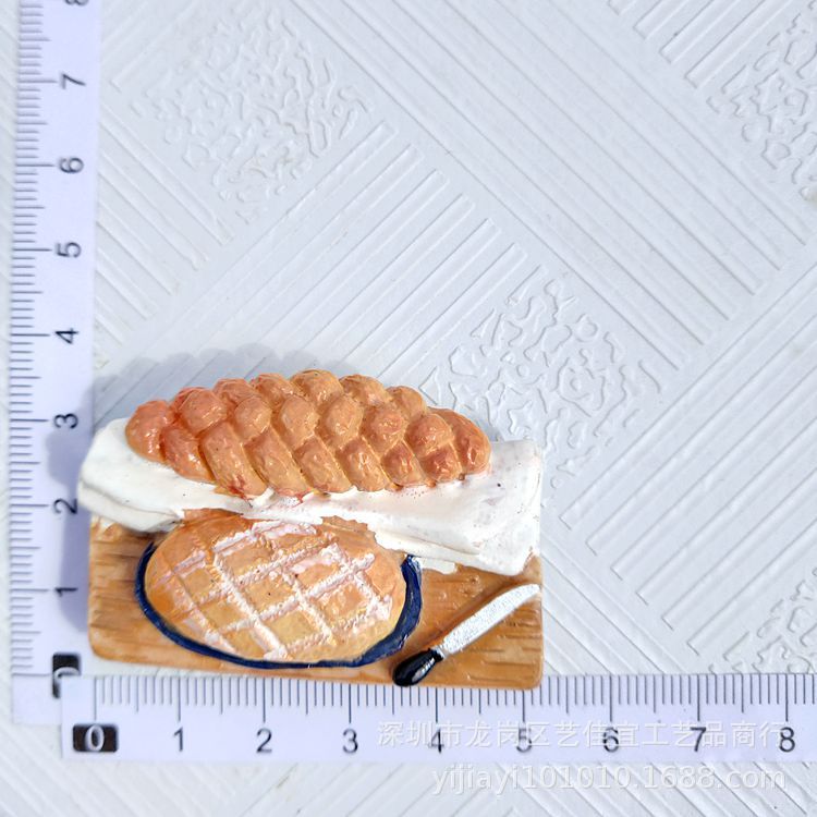 Fridge Magnets French Bread Basket Egg Milk Breakfast Tomato Seafood Imitation Food Series 3D Resin Refrigerator Stickers Decor: 6