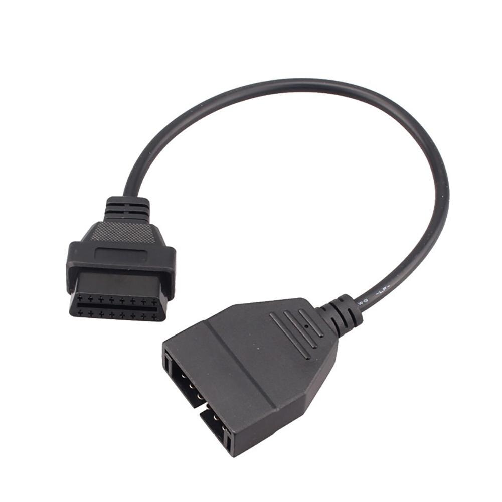 12 Pin to 16Pin OBD/OBD2 Connector Diagnostic Cable Black for Daewoo Adapter