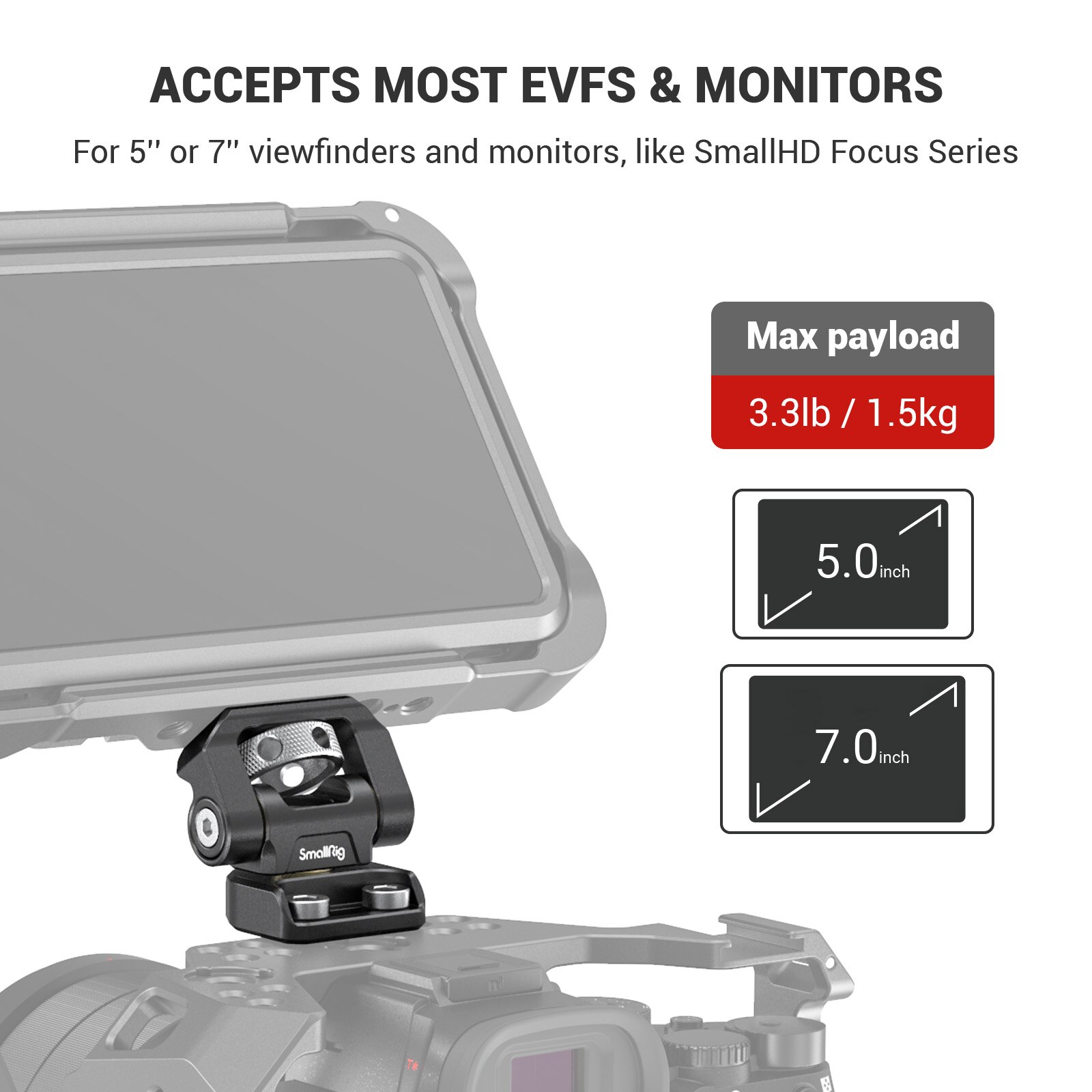 Smallrig Swivel En Tilt Verstelbare Monitor Mount Met Schroeven Mount Voor Smallhd/Atomos/Blackmagic Monitor Houder-2904