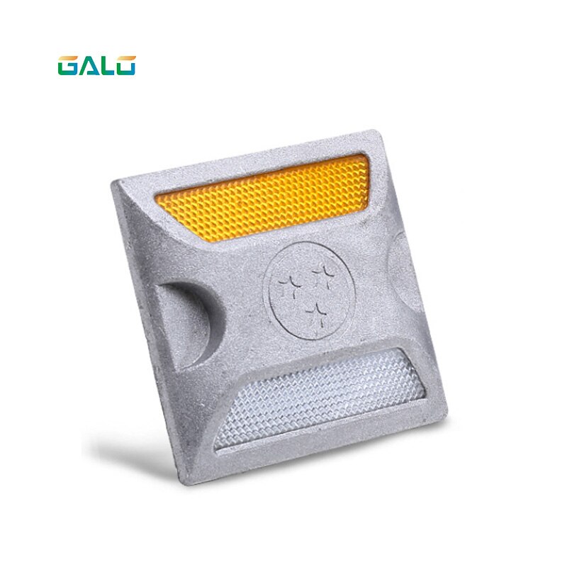 Vejbelægningsmarkør i aluminium, reflekterende vejknop i kommerciel kvalitet, sølv: Hvid