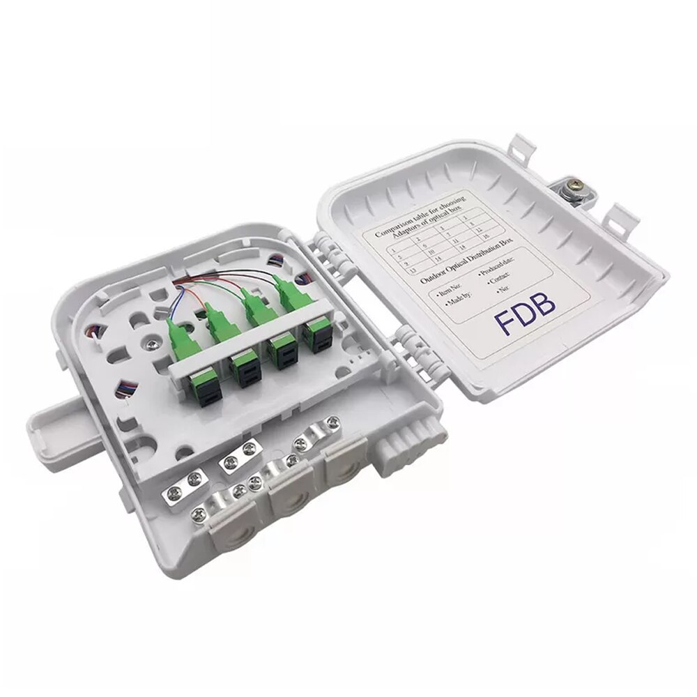Wall Mount Fiber Distribution Box 8 Core With Plc Splitter Waterproof Outdoor Fat Box