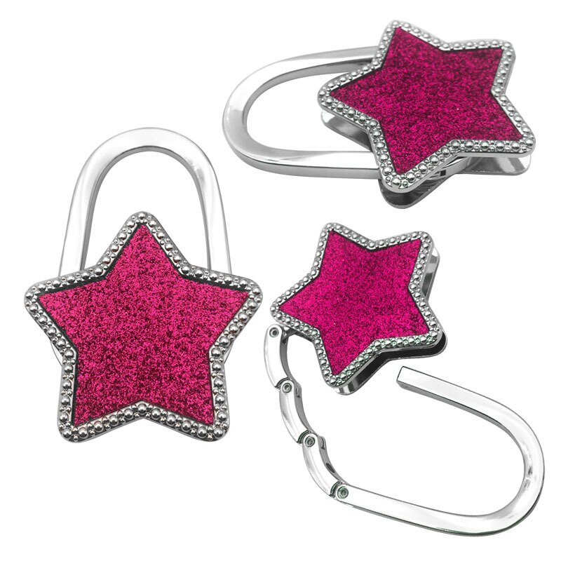 Gancho de bolso de mano portátil, colgador de bolsa plegable de escritorio, soporte de bolso, novedad, Star Degsin