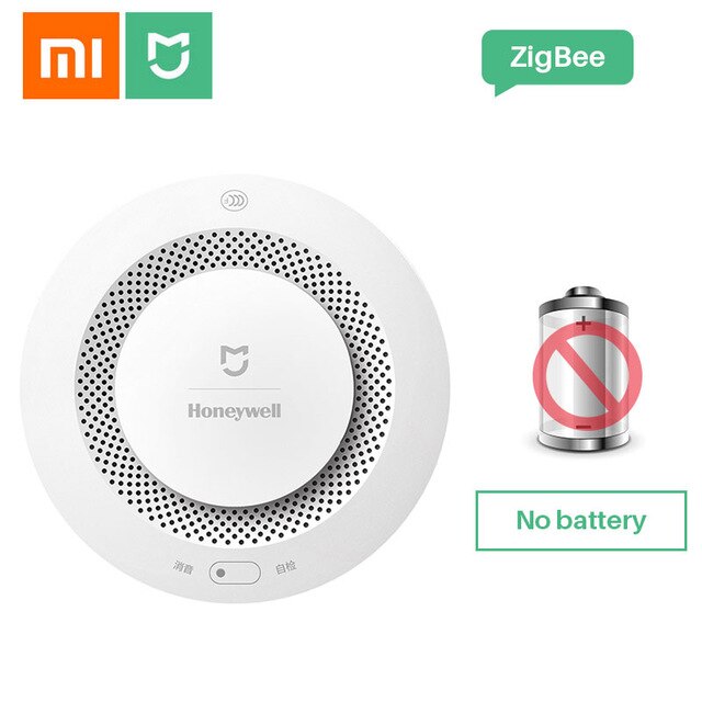 Mijia honeywell brandalarm røgsensor gasdetektor arbejde med multifunktionsgateway 2 smart home security app control: Uden batteri