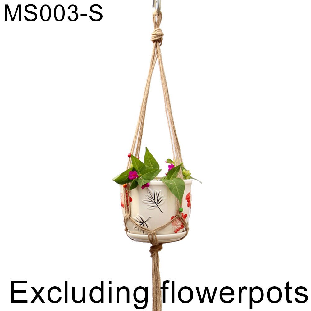 Linen Rope Hanging Baskets Flowers Plants Pot Hanger Net Hanging Basket Holder Net Flowerpot Wall Decor Home Garden Decoration: MS003