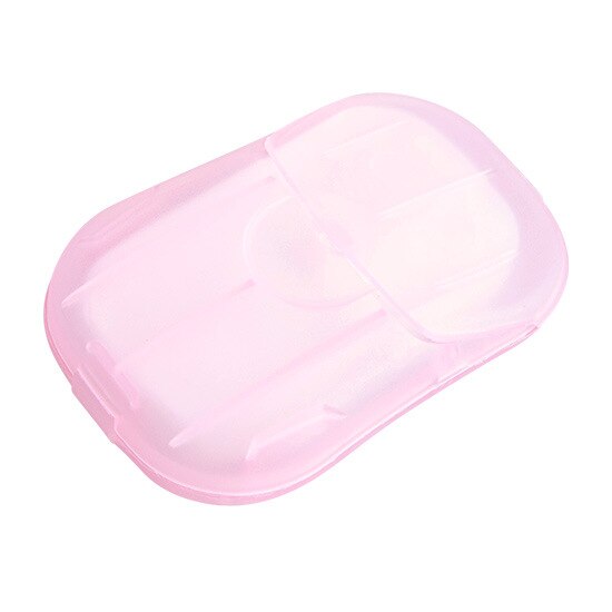 20 Stks/doos Hand Wassen Zeep Papier Draagbare Schoonmaken Slice Sheets Mini Wegwerp Boxed Zeep Papier Reizen Accessoires: Pink