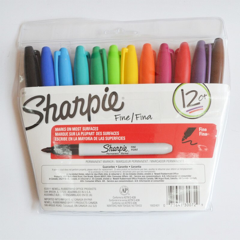 8/12/24 Pcs Set Sanford Sharpie Olie Marker Pennen Gekleurde Markers Art Pen Permanente Kleur Marker Pen Kantoorbenodigdheden 1Mm Nib: 12 Pcs Set