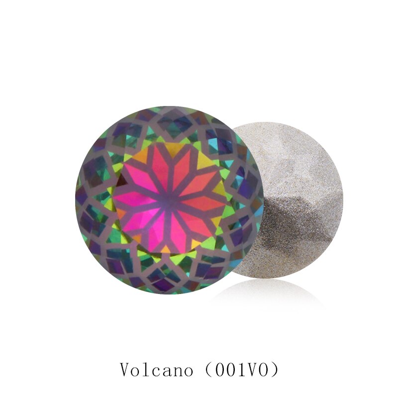 Ronde Rivoli Lijm Op Rhinestones 10Mm Pointback Stenen Diy Ambachten Shiny Glas Strass K9 Kristallen: 8mm 10pcs / Volcano