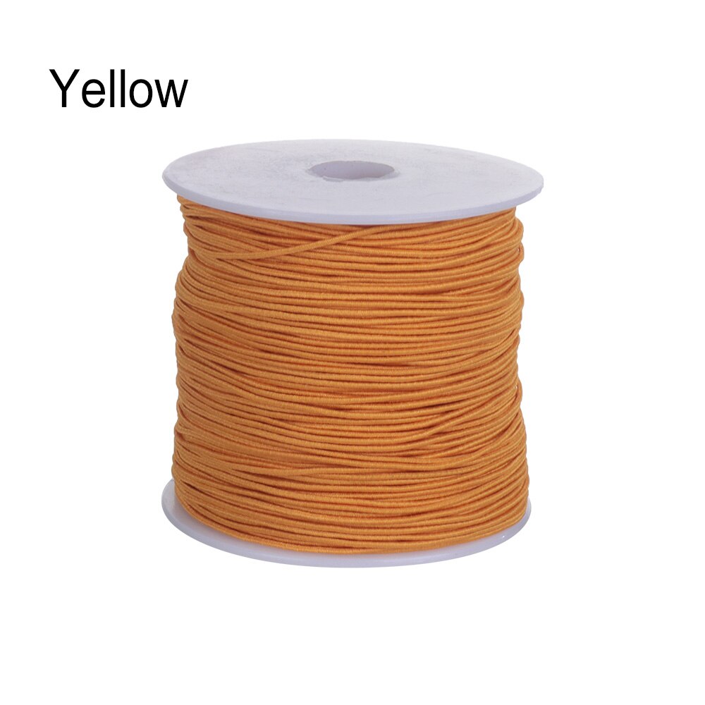 Hoge Stretch Ronde Elastiek Band Voor Kleding/Maskers Naaien Accessoires 0.8 Mm 100 Meter Rozenkrans Kralen Elastiek cords: Geel