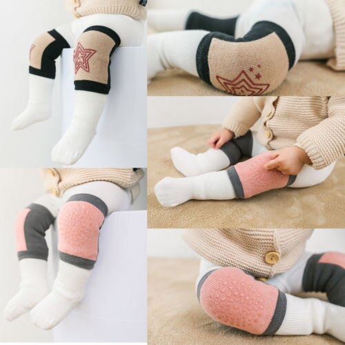 Vinter bomuld ben varme baby kravlende knæbeskyttere sikkerhed anti-slip gåben albuebeskytter