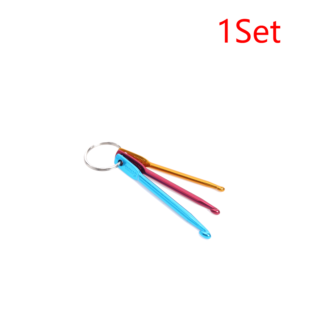 5Set 3 Stuks Haaknaalden Veelkleurige Mini Aluminium Sleutelhanger Haakhaken Diy Ambachten Gereedschap Breien Weven Haarnaalden: Donker Kaki