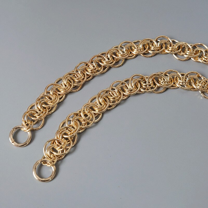 Nova moda bolsa feminina acessório peças destacáveis corrente de substituição metal dourado liso alça de ombro feminina alça de ombro