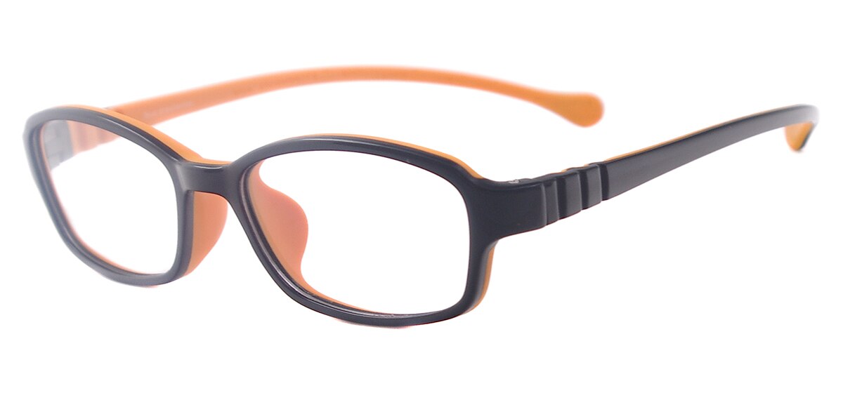 Montura de goma ovalada colorida para niños, gafas ligeras para prescripción de lentes para Miopía: Naranja