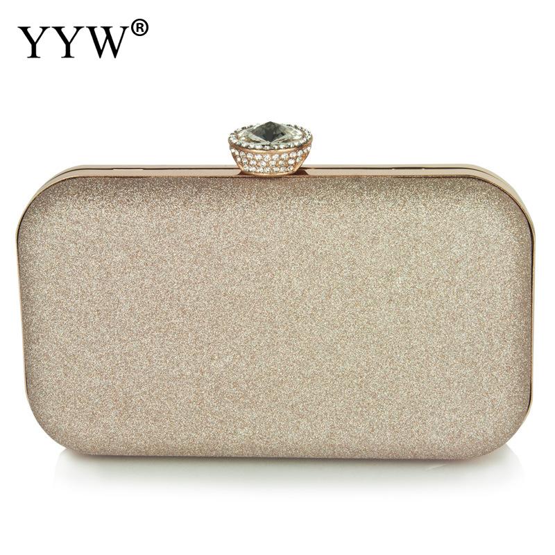 Dames Mini Avondtasje Clutch Banket Purse Portefeuilles Meisjes Schouder Tas Zwart Luxe Party Night Koppelingen: champagne