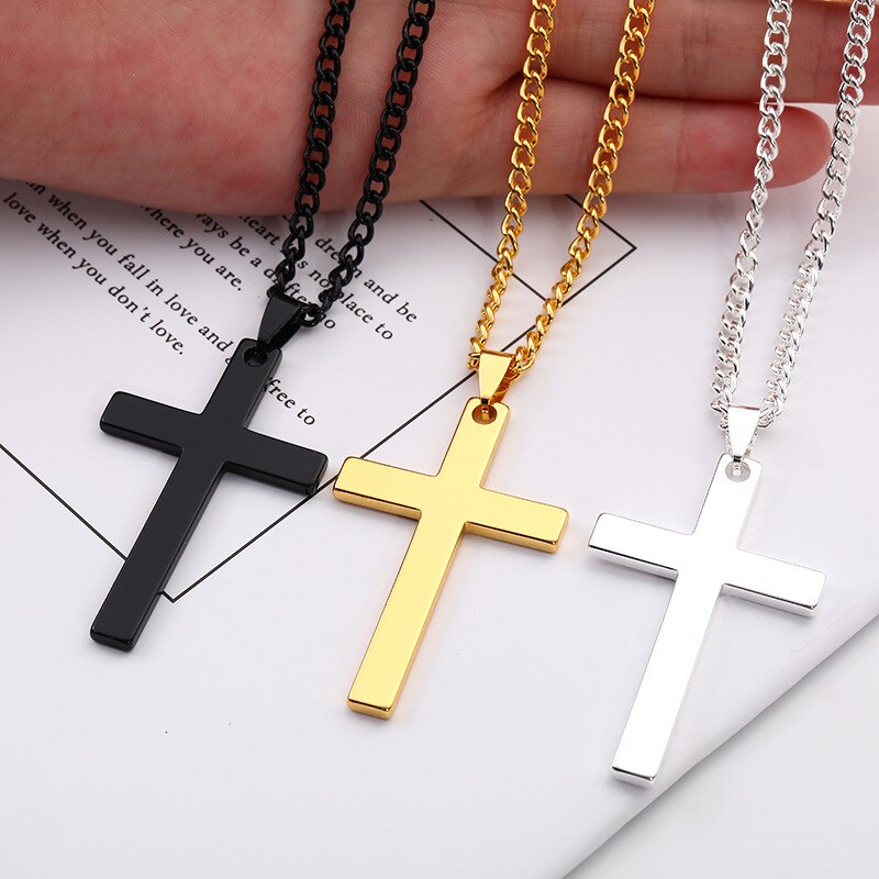 Legenstar Christian Jezus Titanium Kruis Ketting Rvs Goud Zilver Zwart Gebed Choker Cross Hangers Punk Sieraden