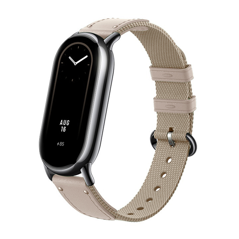Originalarmband für Xiaomi Mi Band 8 Armbinde Leder Ersatzarmband Miband 8 NFC Nylon Pulseira Mi Band 8 9 Band: Blau Rosa