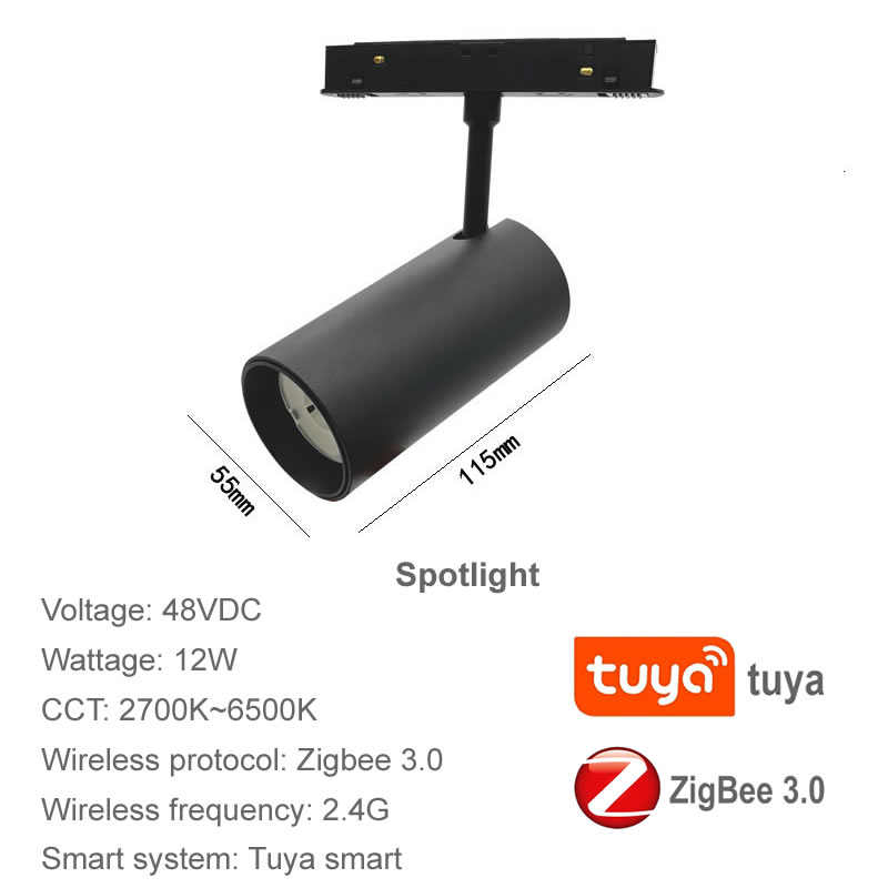 Zigbee Tuya sprytny Dimmable magnetyczny tor światła Zigbee2mqtt 48V Alexa asystent głos zdalny kontrola linia lampa miejsce doprowadziło szyna: Pomarańczowy