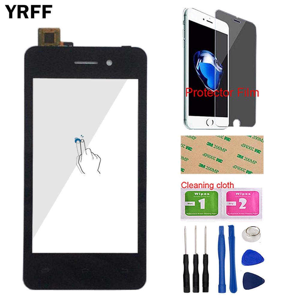 4.0'' Touch Screen For Micromax Bolt Q301 Touch Screen Front Glass For Micromax Q301 Digitizer Panel Sensor Tools Protector Film: Black With Tools