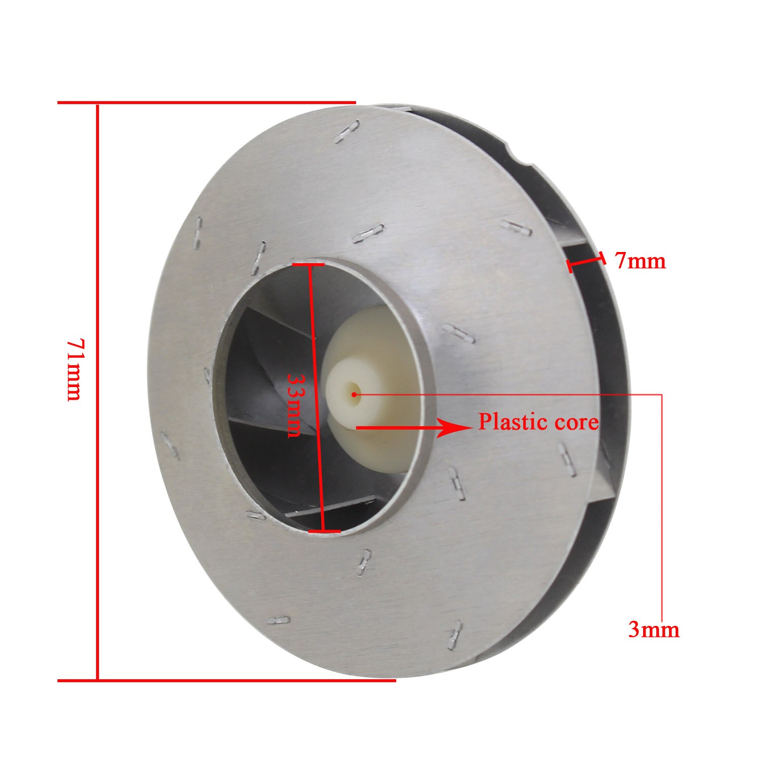 Laufrad Motoren Aluminium Kunststoff Laufrad Fan Klinge 71mm 62mm Für Staubsauger Teile Staubsauger Fan: Plastik Ader