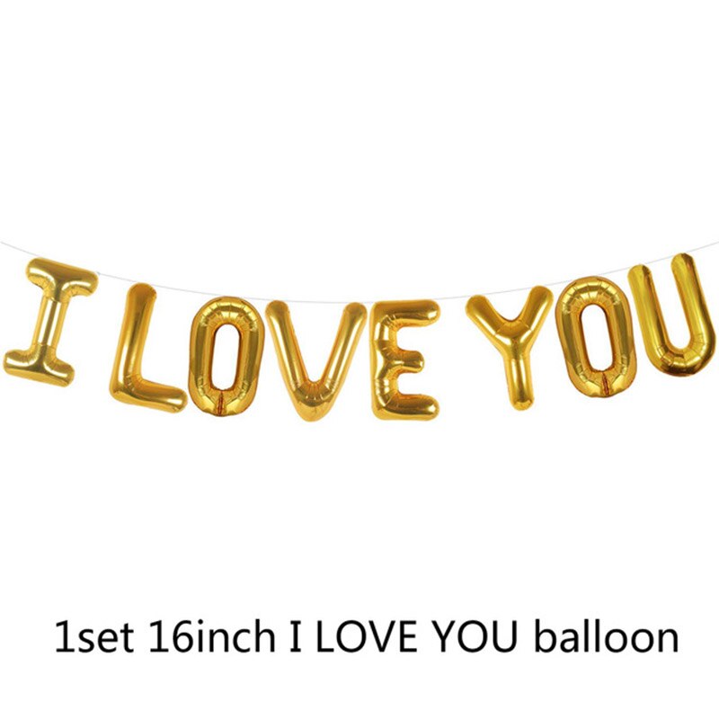 Rose Gold Valentijnsdag Ballonnen Set Siamese Liefde Letters Folie Ballon Verjaardag Wedding Anniversary Party Decoratie Benodigdheden 8D: NO.16
