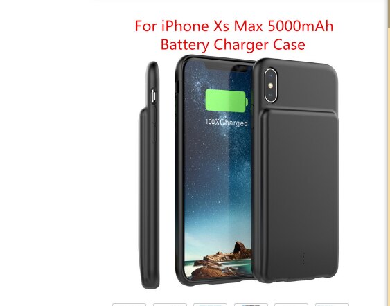 Battery Charger Case 5000mAh For iPhone 11 11 Pro 11 Pro Max Case For iPhone Xr X Xs Max 6 6s 7 8 Plus Power Bank Battery Case: black