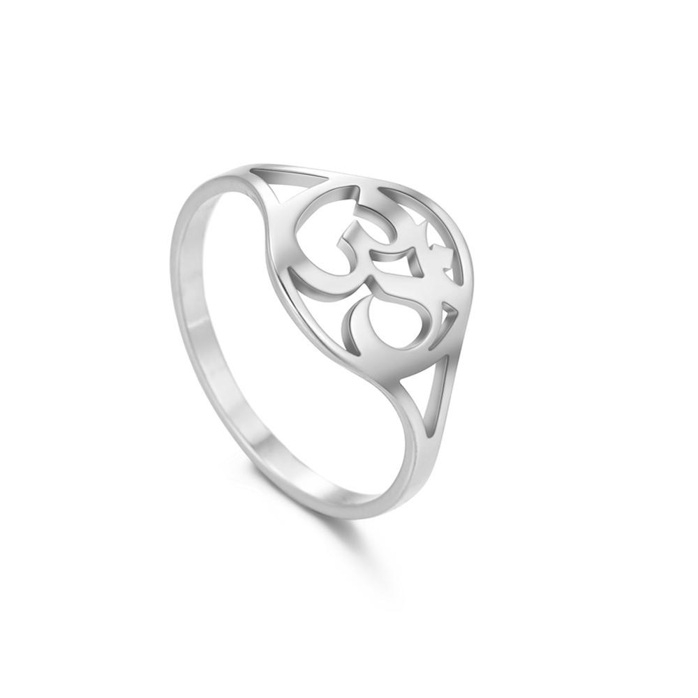 Unift Buddhism Hindu Yoga Om Aum Rings For Women Supernatural Talisman Stainless Steel Amulet Jewelry Religious Meditatio: 7 / Navy Blue