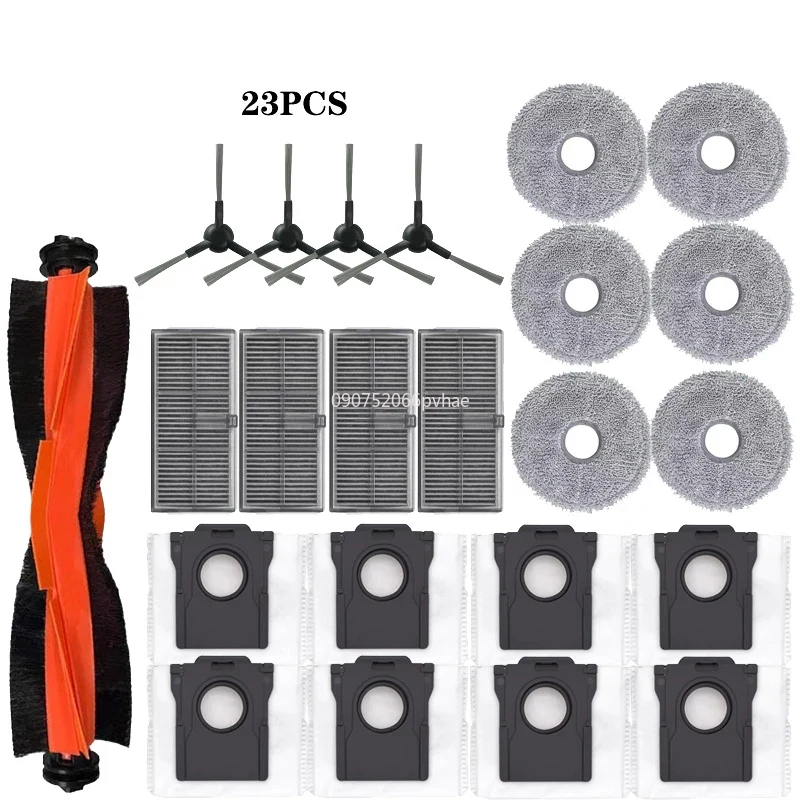 För dreame mova  e30 ultra / trouver  e30 ultra dammsugare delar huvudsaklig tricut-rulle sidoborste hepa-filter moppduk dammpåse: Klar