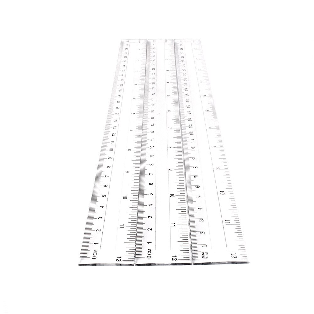 1pcs Simple Style 30cm/12 Inch Metric Ruler Transparent Acrylic Ruler Simple Ruler Square Ruler Cute Stationery Drawing Supplies