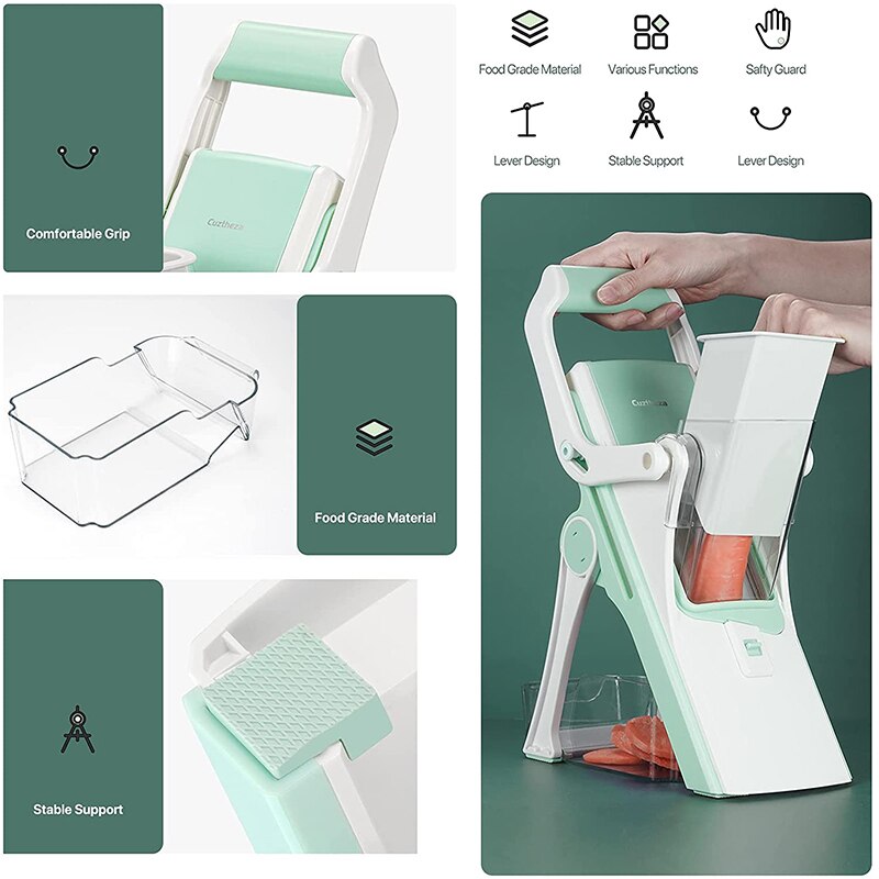 Multifunctional Vegetable Cutter Mandolin Manual Food Chopper Meat Vegetables Fruit Slicer Grater Shredders Kitchen Gadget