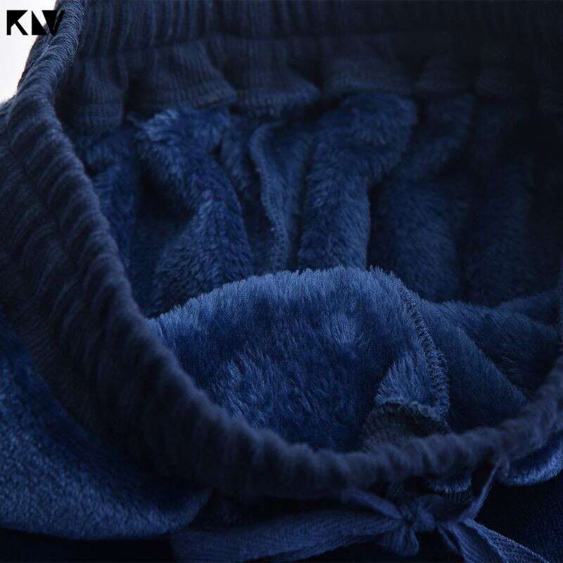 KLV Women Men Autumn Winter Pajamas Pants Lounge Wear Pajamas Thicken Loose Coral Fleece Pants Sleep Pajamas Lounge Pants