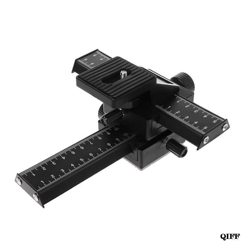 &amp 4-way Macro Instrument Focusing Rail Slider 1/4&quot; Screw DSLR Camera Shooting Accessories Black APR29