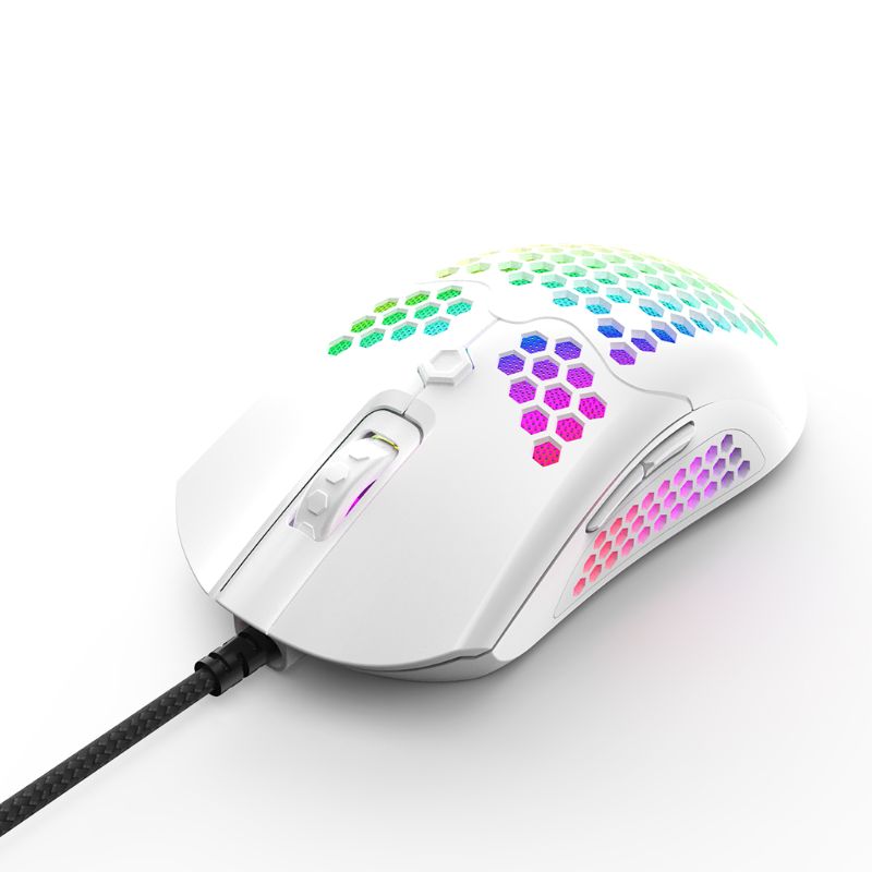 M5 Hollow-out Honeycomb Shell Gaming Mouse Colorful RGB Backlit Light Wired Mice Q6PA