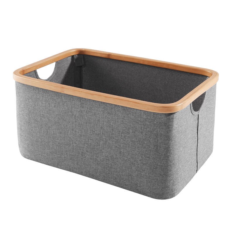 Bamboe wasmand opvouwbare vuile wasmand organizer inklapbare thuis wasmand sorter waterdichte wasmand: gray rectangle