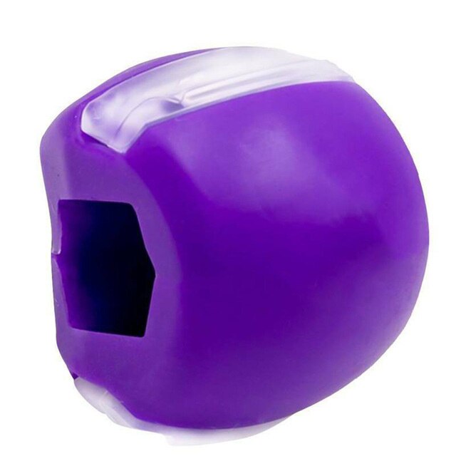 Exercise Training Ball Fitness Jaw Training Device Tone Facial Muscles: Purple