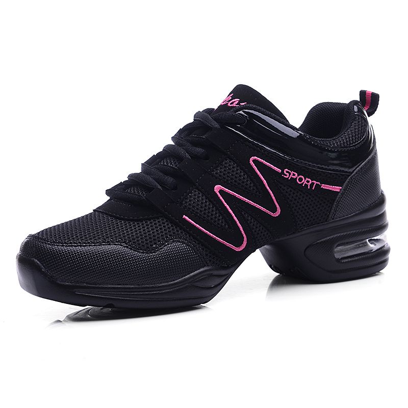 Kids 'sneakers kinderen concurrerende aerobics schoenen zachte bodem fitness sportschoenen Jazz/Moderne vierkante dansschoenen: 851blackred / 7