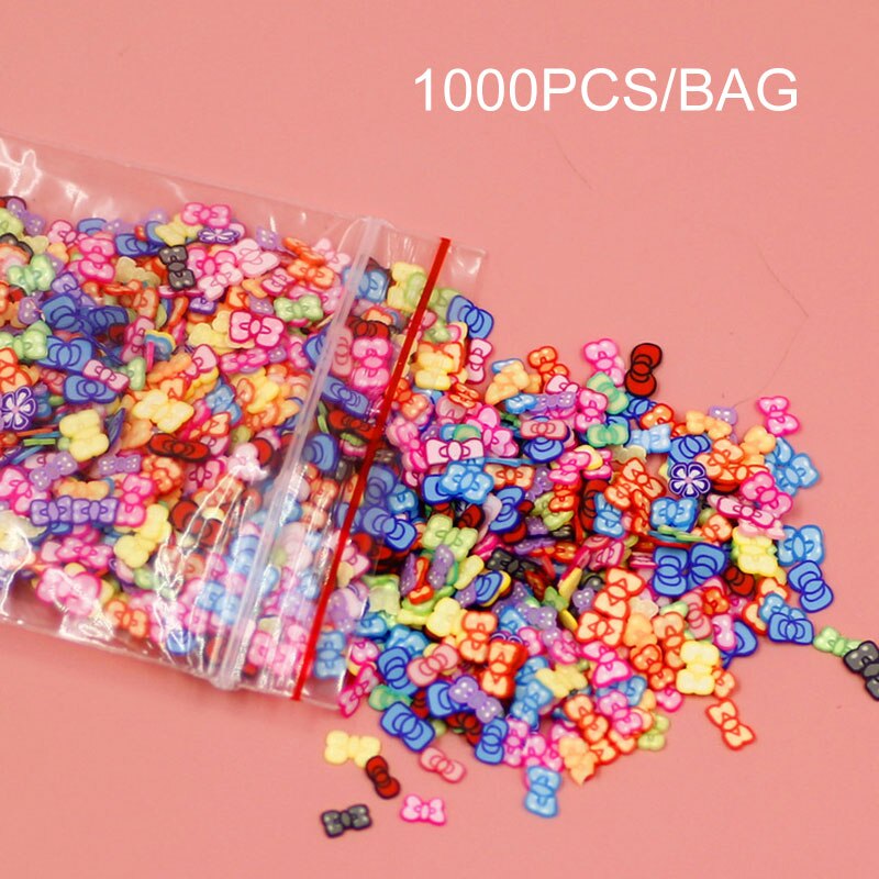 1000 stk/pose gør-det-selv krystal mudder tilbehør legetøj til børn piges gør-det-selv nail art skønhed tilbehør barn foregive frugt skiver legetøj: Brun