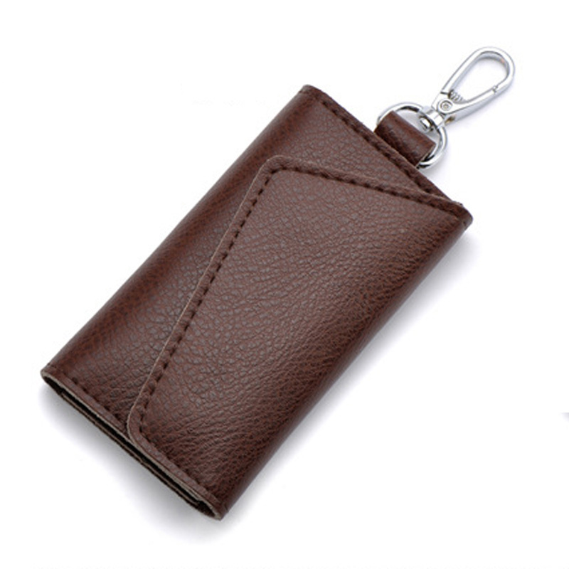 Lederen Sleutelhanger Mannen Vrouwen Key Houder Organizer Pouch Koe Split Autosleutel Portemonnee Huishoudster Sleutel Case Mini Card tas