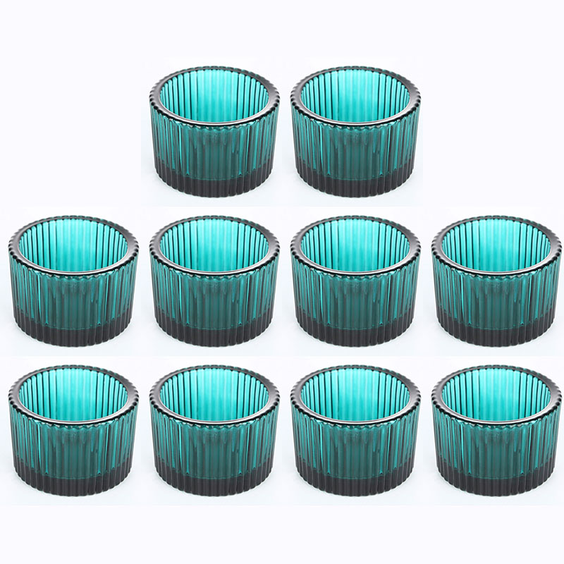 Pack of 10 Glass Small Tea Light Candle Holder for Table Decor,Home Decor,Church Housewarming Candle Pillar Holder Brown: Blue