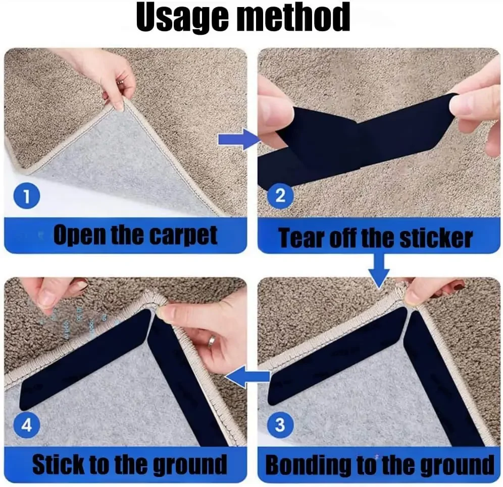 Anti Slip Teppich Band Teppich Aufkleber Wiederverwendbare Selbst-klebe Anti Curling Feste Teppich Patch Matte Band Greifer Ecke Pad