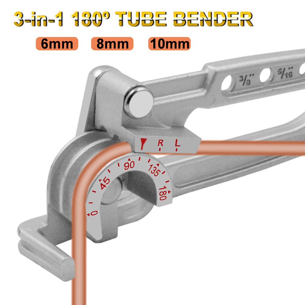180 Degree Pipe Tubing Bender Four-Slot Combination Multipurpose Pipe Bender Ventilation Systems Tube Bending Machine Tool