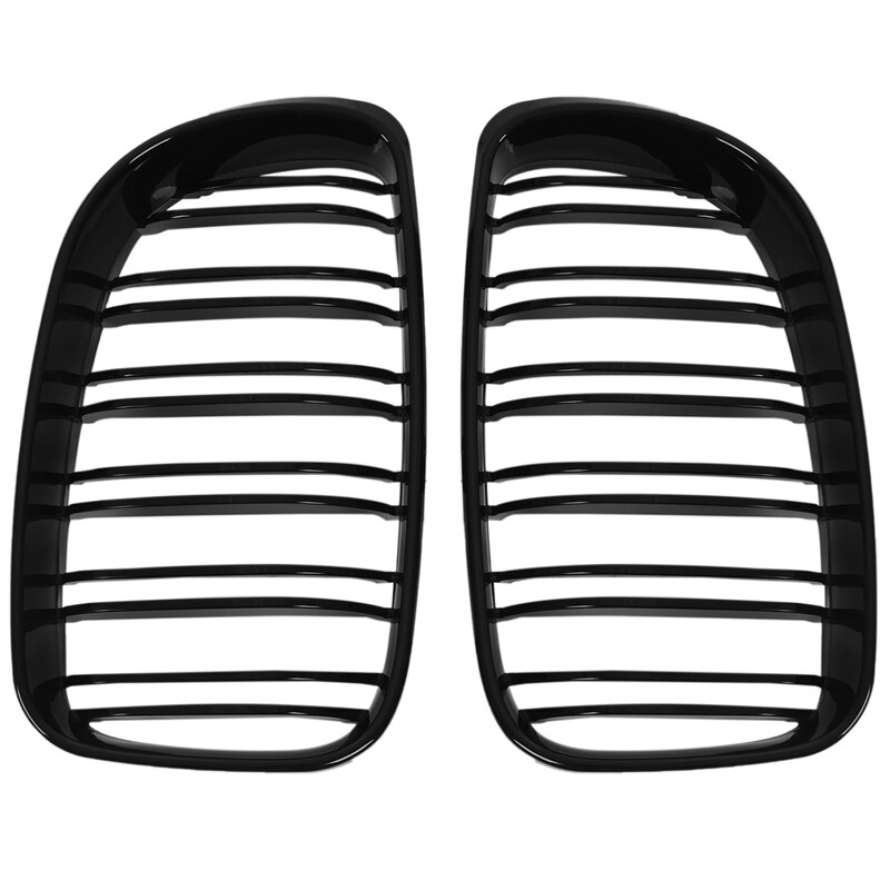Glänzend Schwarz Dual Lamellen Niere Grill Ersatz für BMW E81 E87 E82 E88 120I 128I 130I 135I Ausgewählt 2007