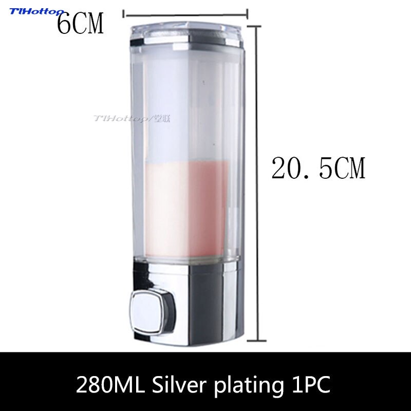 B Wall Mounted Shampoo Soap Sanitizer Dispenser Single / Double: 280ML Silver plating