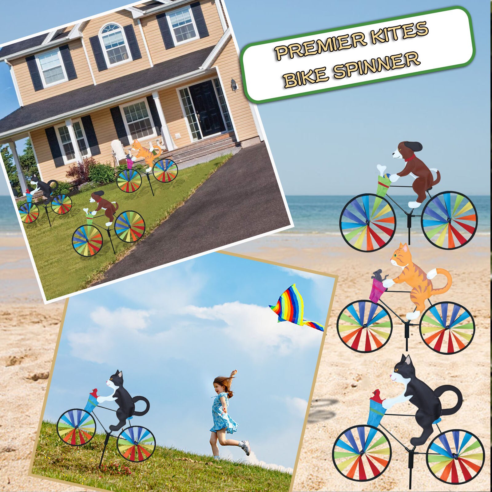 25# Kites Bike Lawn Wind Garden Party Garden Lawn Windmill Decoration Outdoor Whirligig Garden Lawn Yard Decor Wind Spinners