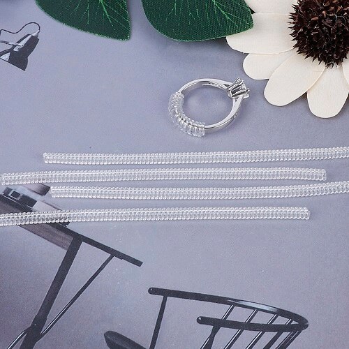 Fashin 10 CM 4 Pcs DIY Transparante Vintage Spiraal Gebaseerd Ring Maat Guard Tightener Reducer Sieraden Tools &amp; Uitrustingen: 3.5mm