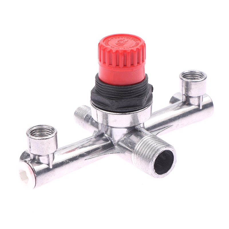 Regulator Valve Double Outlet Tube Air Compressor Switch Pressure Regulator Valve Fitting Part For Piston Air Compressor 1pc