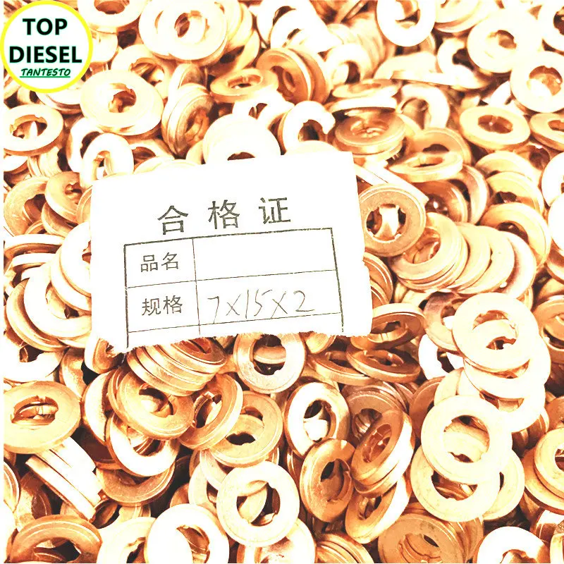 100PCS Diesel Injector Copper Washer Repair Kits F00VC17502 F00RJ02175: Deep Green