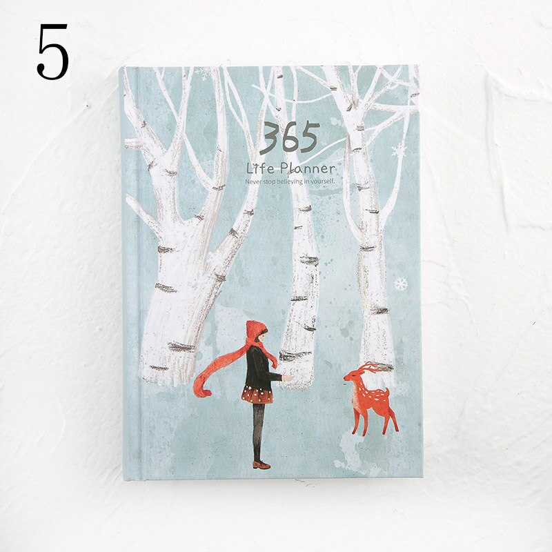 Cuaderno planificador de 365 días, Agenda anual, Bloc de notas de página interior colorida, papelería diaria para la escuela y la Oficina: 5