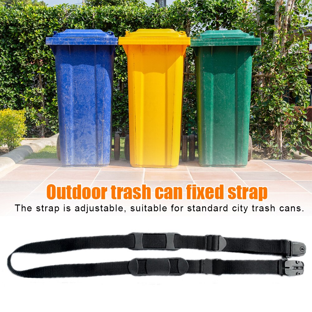 Bin Strap Secure Wear Resistant Garbage Lock Rope Street Public Places Adjustable Belt Outdoor Trash Can Lid Preventing Messy