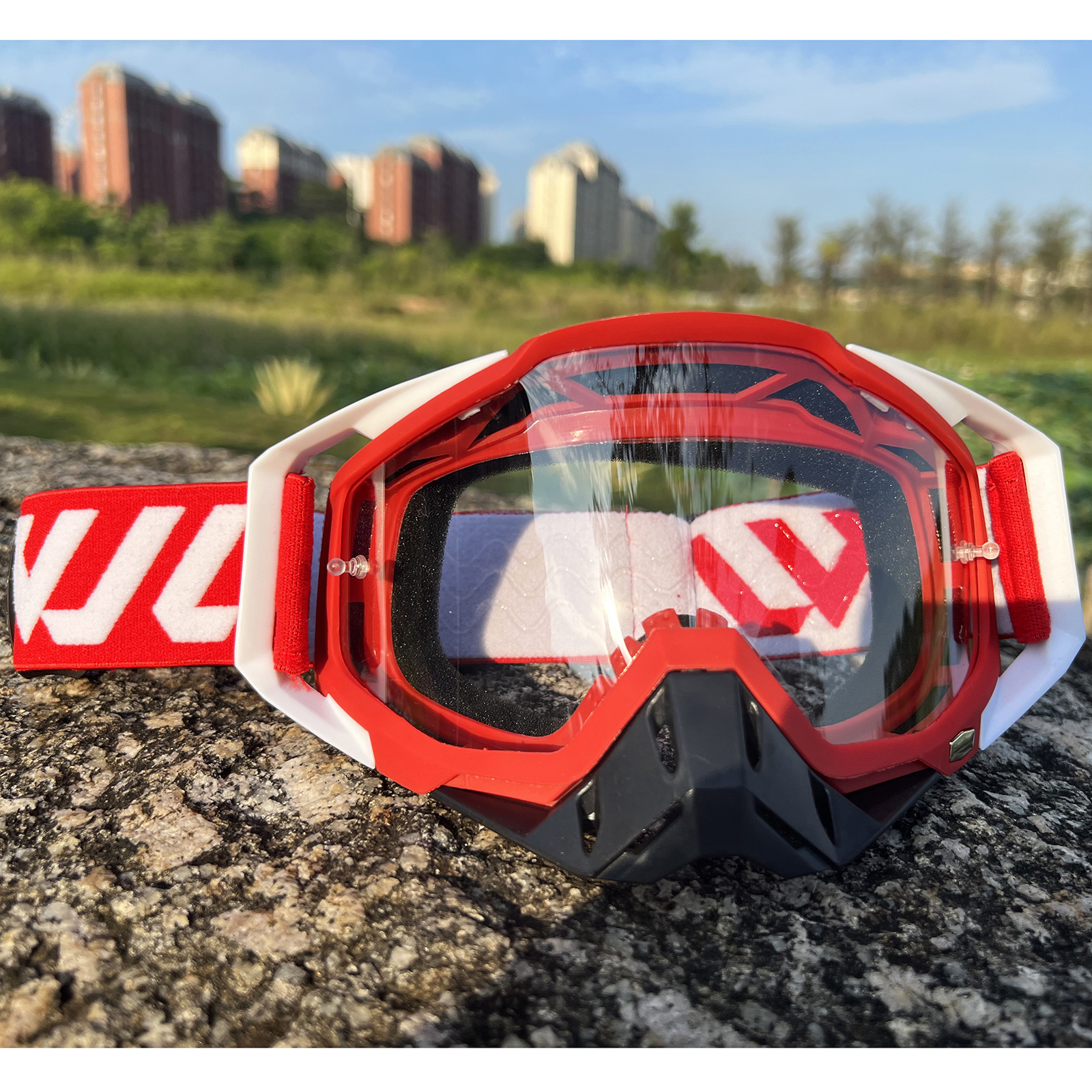 WJL Motocross-Brille, Motorrad-Sonnenbrille, Herren, MTB, ATV, Maske, winddichter Schutz, Skifahren, Radfahren, Rennen, Offroad-Brille: Rosa