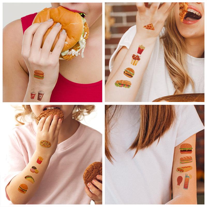 Food Decals 10Pcs Fast Food Thema Stickers Waterpoof Facial De... – Vicedeal